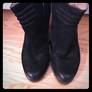 Black suede bootie wedge